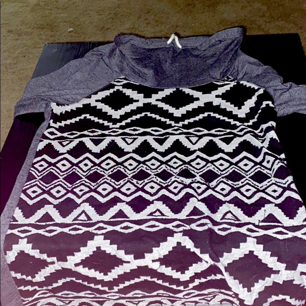 Grey and black hoodie
